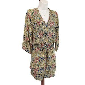 Tolani mini dress swirl pattern yellow pink blue M